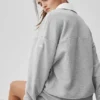 Take It Easy Long Sleeve Henley Pullover - Athletic Heather Grey/White