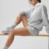 Take It Easy Long Sleeve Henley Pullover - Athletic Heather Grey/White