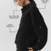 Take It Easy Long Sleeve Henley Pullover - Black