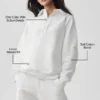 Take It Easy Long Sleeve Henley Pullover - White