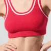 Tennis Club Sweater Knit Bra - Candy Red/White