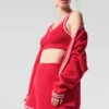 Tennis Club Sweater Knit Bra - Candy Red/White