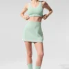Tennis Club Sweater Knit Bra - Spearmint/White