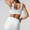 Tennis Club Sweater Knit Bra - White/Seashell Blue