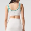 Tennis Club Sweater Knit Bra - White/Spruce Green