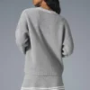 Tennis Club Sweater Knit Cardigan - Athletic Heather Grey/White
