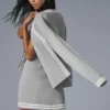 Tennis Club Sweater Knit Cardigan - Athletic Heather Grey/White