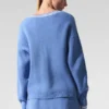 Tennis Club Sweater Knit Cardigan - Crystal Clear Blue/White