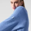 Tennis Club Sweater Knit Cardigan - Crystal Clear Blue/White