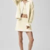 Tennis Club Sweater Knit Cardigan - Oatmeal/White