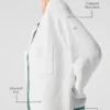 Tennis Club Sweater Knit Cardigan - White/Spruce Green