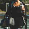 Tennis Club Sweater Knit Dress - Black/Ivory