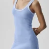 Tennis Club Sweater Knit Dress - Light Provence Blue/White