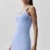 Tennis Club Sweater Knit Dress - Light Provence Blue/White