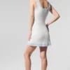 Tennis Club Sweater Knit Dress - White/Seashell Blue