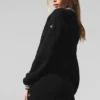 Tennis Club Sweater Knit Full Zip Jacket - Black/Ivory