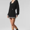 Tennis Club Sweater Knit Full Zip Jacket - Black/Ivory