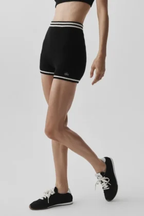 Tennis Club Sweater Knit Hot Short - Black/Ivory