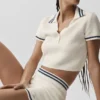 Tennis Club Sweater Knit Hot Short - Ivory/Navy
