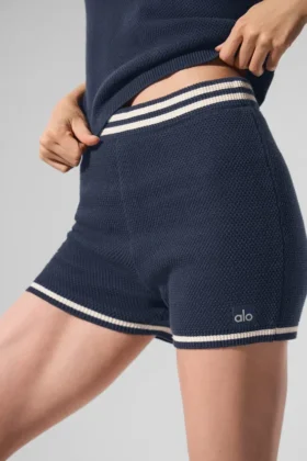 Tennis Club Sweater Knit Hot Short – Navy/Ivory