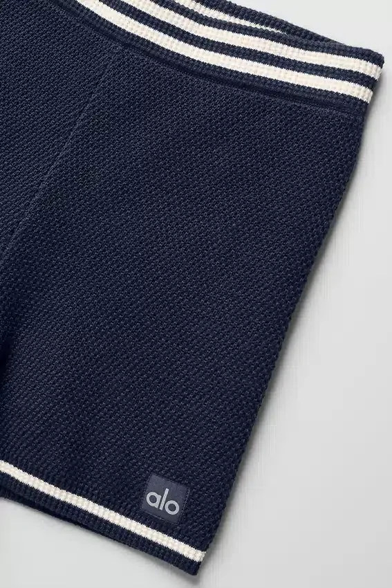 Tennis Club Sweater Knit Hot Short - Navy/Ivory