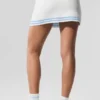 Tennis Club Sweater Knit Skirt - White/Seashell Blue