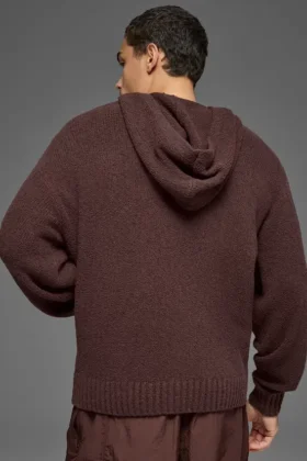 Textured Knit Hoodie – Brownstone