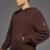 Textured Knit Hoodie - Brownstone