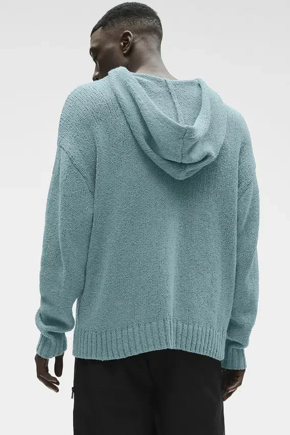 Textured Knit Hoodie - Desert Sage