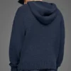 Textured Knit Hoodie - Navy