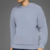 Textured Knit Hoodie - Winter Frost