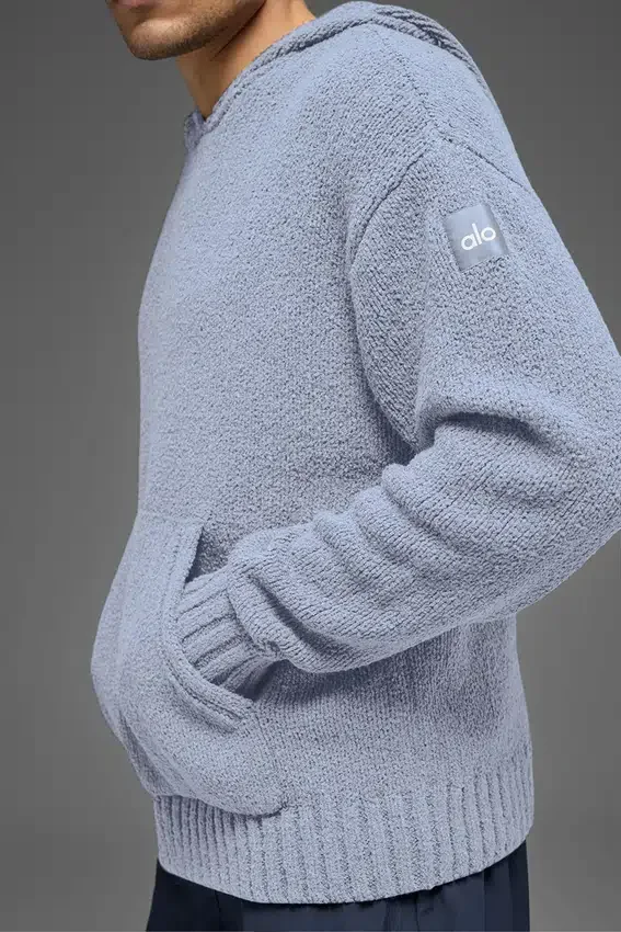 Textured Knit Hoodie - Winter Frost