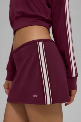 Track Star Mini Skirt – Burgundy