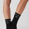 Unisex Half-Crew Performance Sock - Black