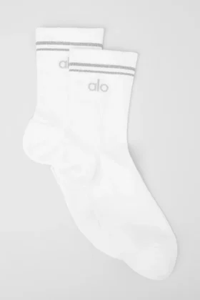 Unisex Half-Crew Performance Sock - White
