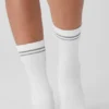 Unisex Half-Crew Performance Sock - White