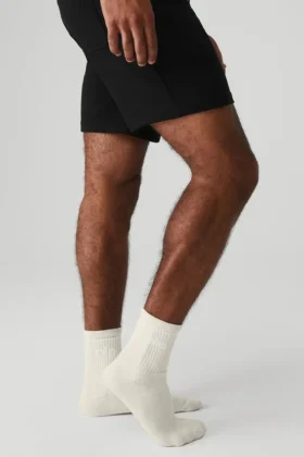 Unisex Half-Crew Throwback Sock – Bone/White