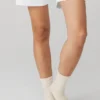 Unisex Half-Crew Throwback Sock - Bone/White