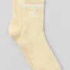 Unisex Half-Crew Throwback Sock - Candlelight Yellow/White