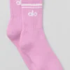 Unisex Half-Crew Throwback Sock - Candy Heart Pink/White