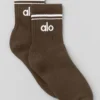 Unisex Half-Crew Throwback Sock - Espresso/White