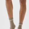 Unisex Half-Crew Throwback Sock - Gravel/White