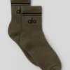 Unisex Half-Crew Throwback Sock - Olive Tree/Black