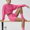 Unisex Half-Crew Throwback Sock - Paradise Pink/White