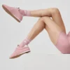 Unisex Half-Crew Throwback Sock - Vintage Pink/White