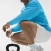 Unisex Half-Crew Throwback Sock - White/Azure Blue