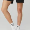 Unisex Half-Crew Throwback Sock - White/Black