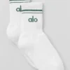 Unisex Half-Crew Throwback Sock - White/Clover Green