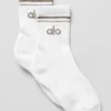 Unisex Half-Crew Throwback Sock - White/Light Cocoa