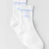 Unisex Half-Crew Throwback Sock - White/Light Provence Blue